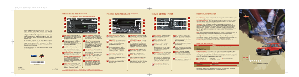 FORD 2004 Escape User Manual | 2 pages