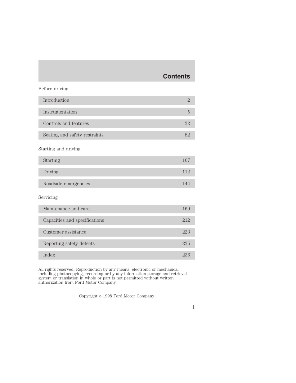 FORD 1999 F-350 User Manual | 248 pages