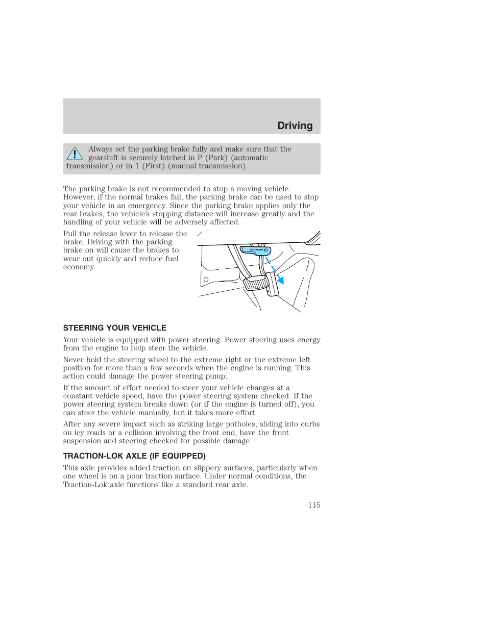 Driving | FORD 1999 F-350 User Manual | Page 115 / 248