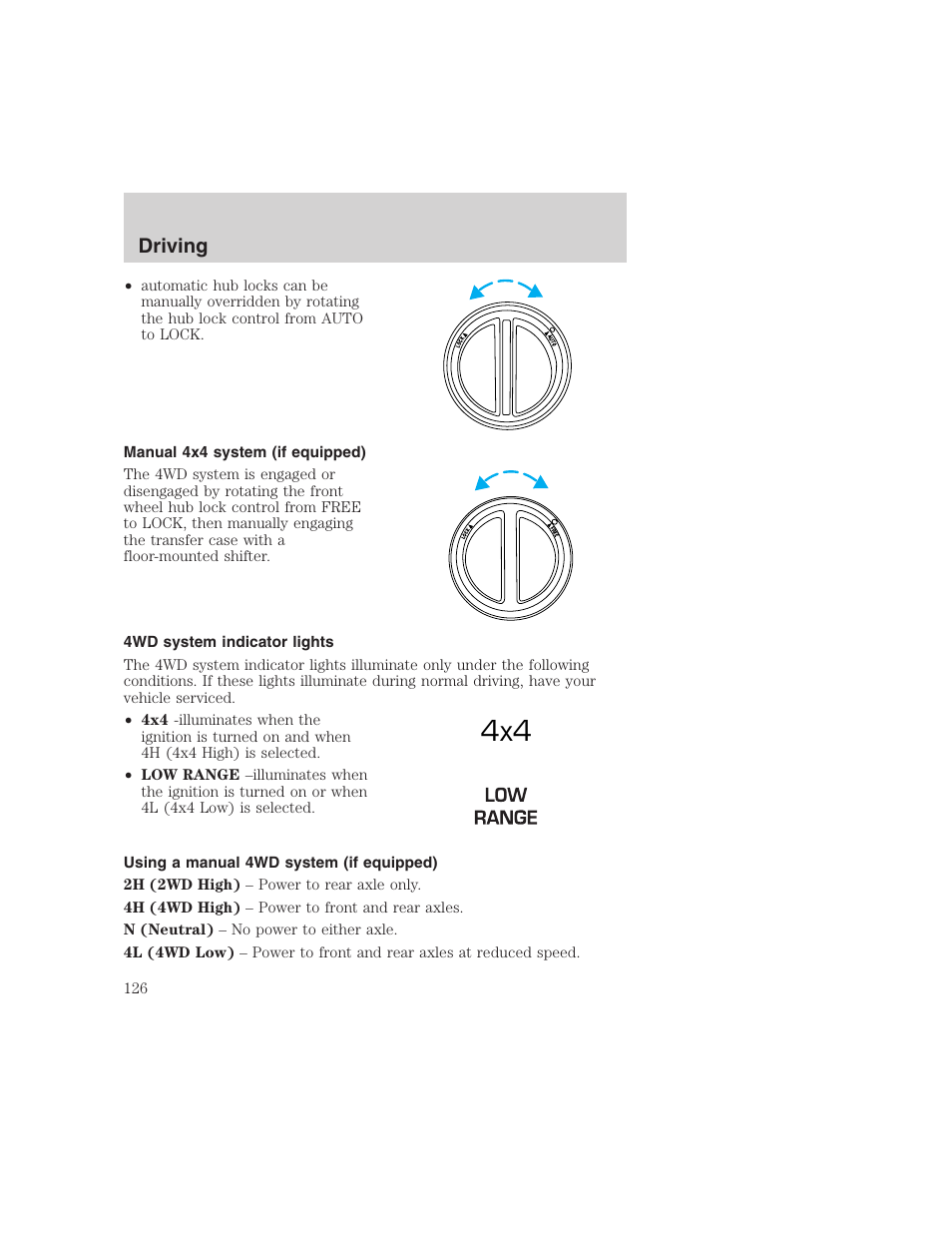 Driving | FORD 1999 F-350 User Manual | Page 126 / 248