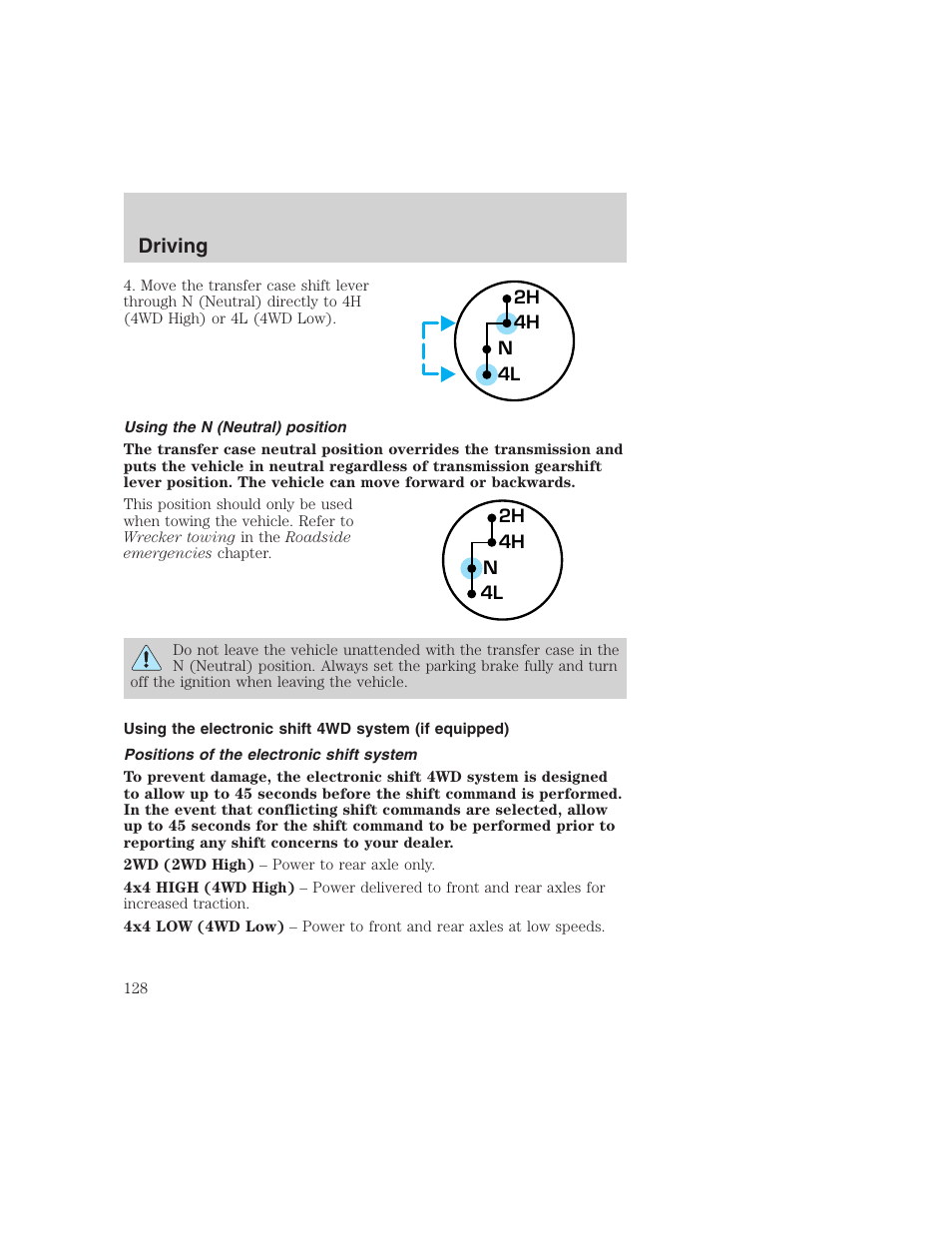 Driving | FORD 1999 F-350 User Manual | Page 128 / 248