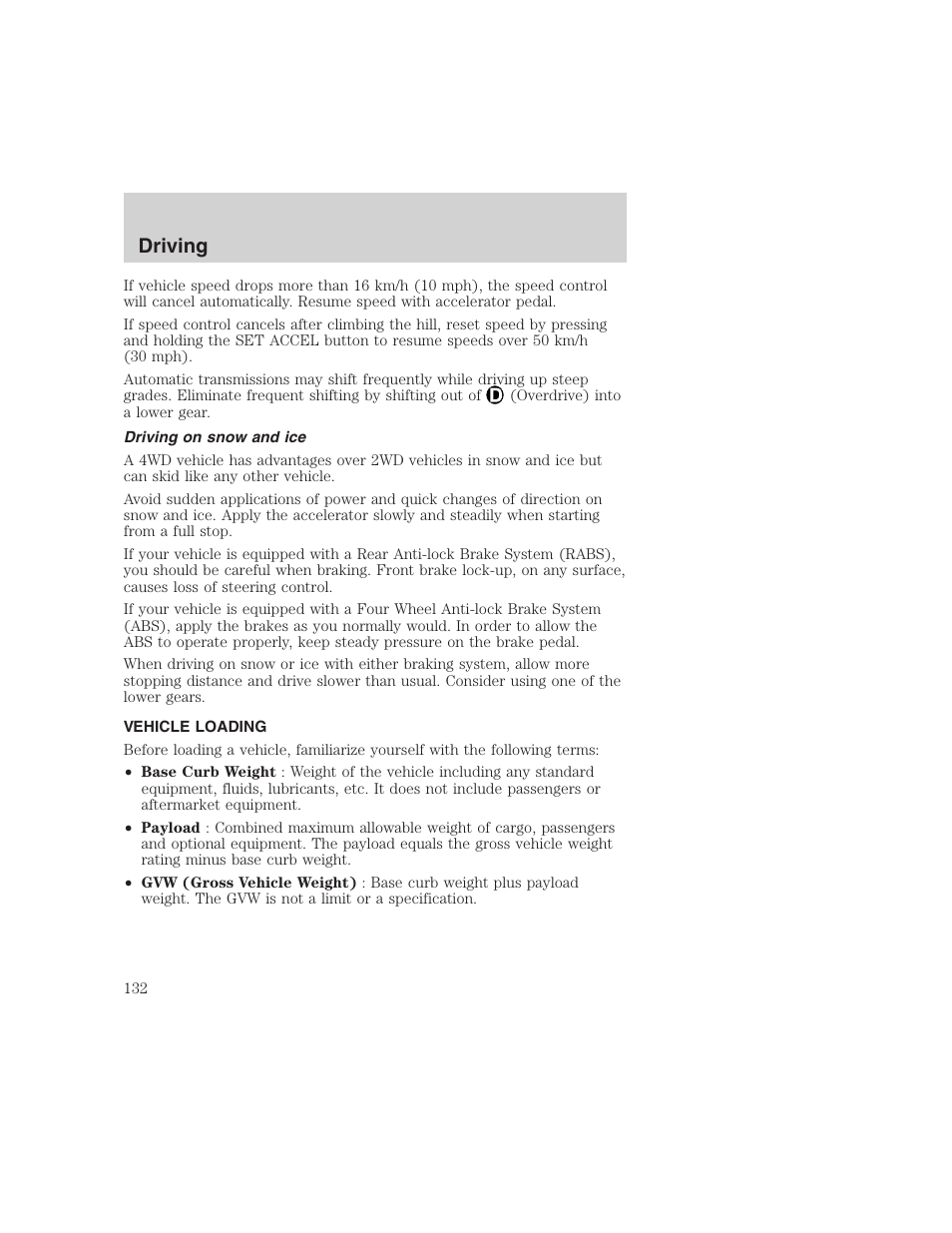 Driving | FORD 1999 F-350 User Manual | Page 132 / 248
