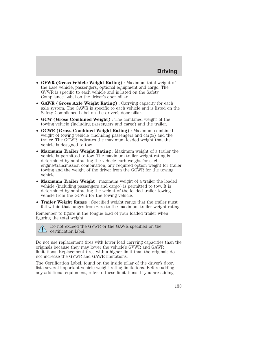 Driving | FORD 1999 F-350 User Manual | Page 133 / 248