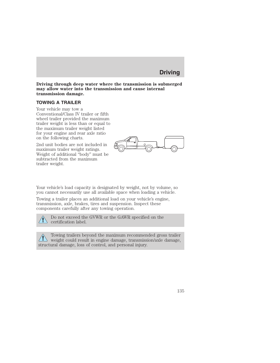 Driving | FORD 1999 F-350 User Manual | Page 135 / 248