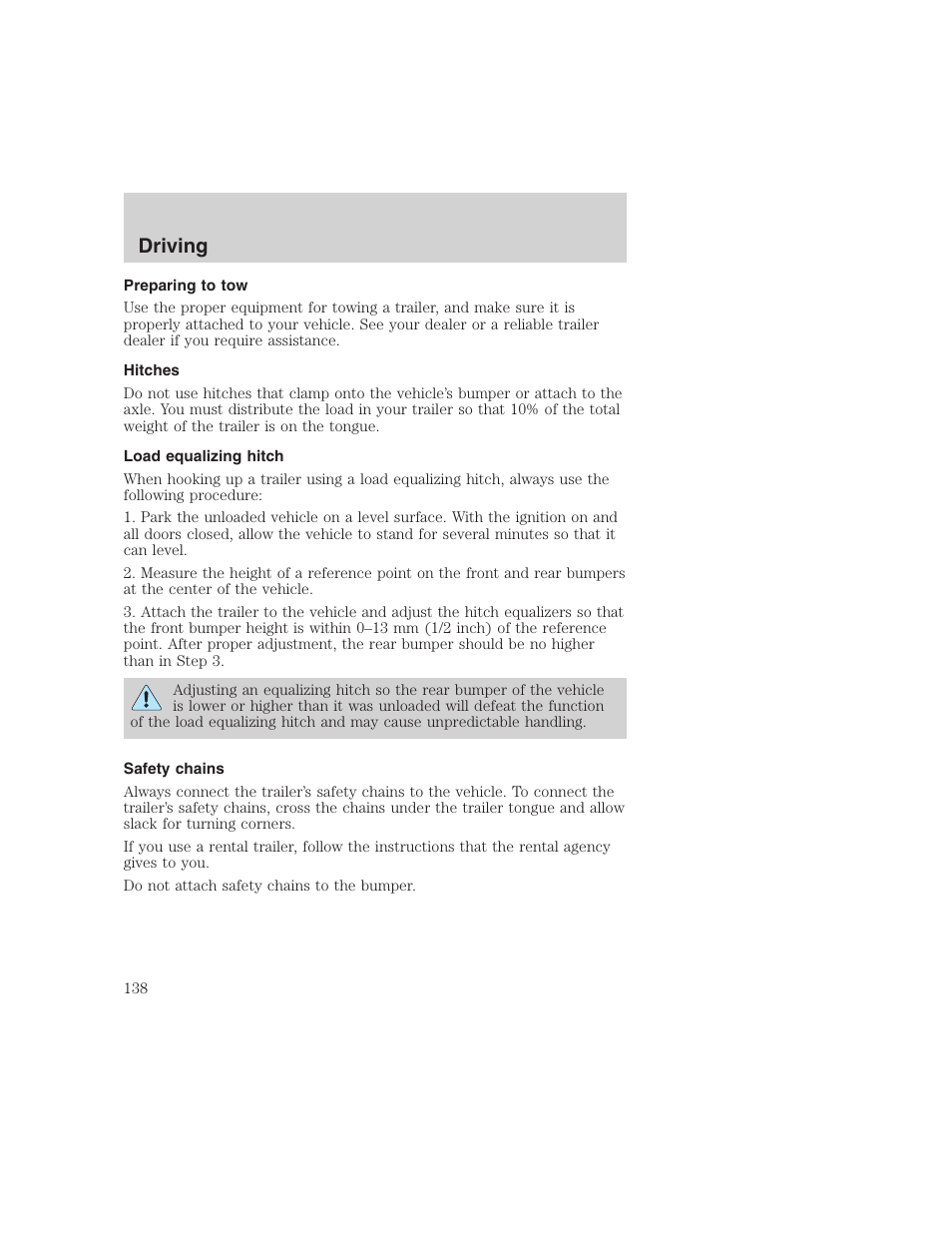 Driving | FORD 1999 F-350 User Manual | Page 138 / 248