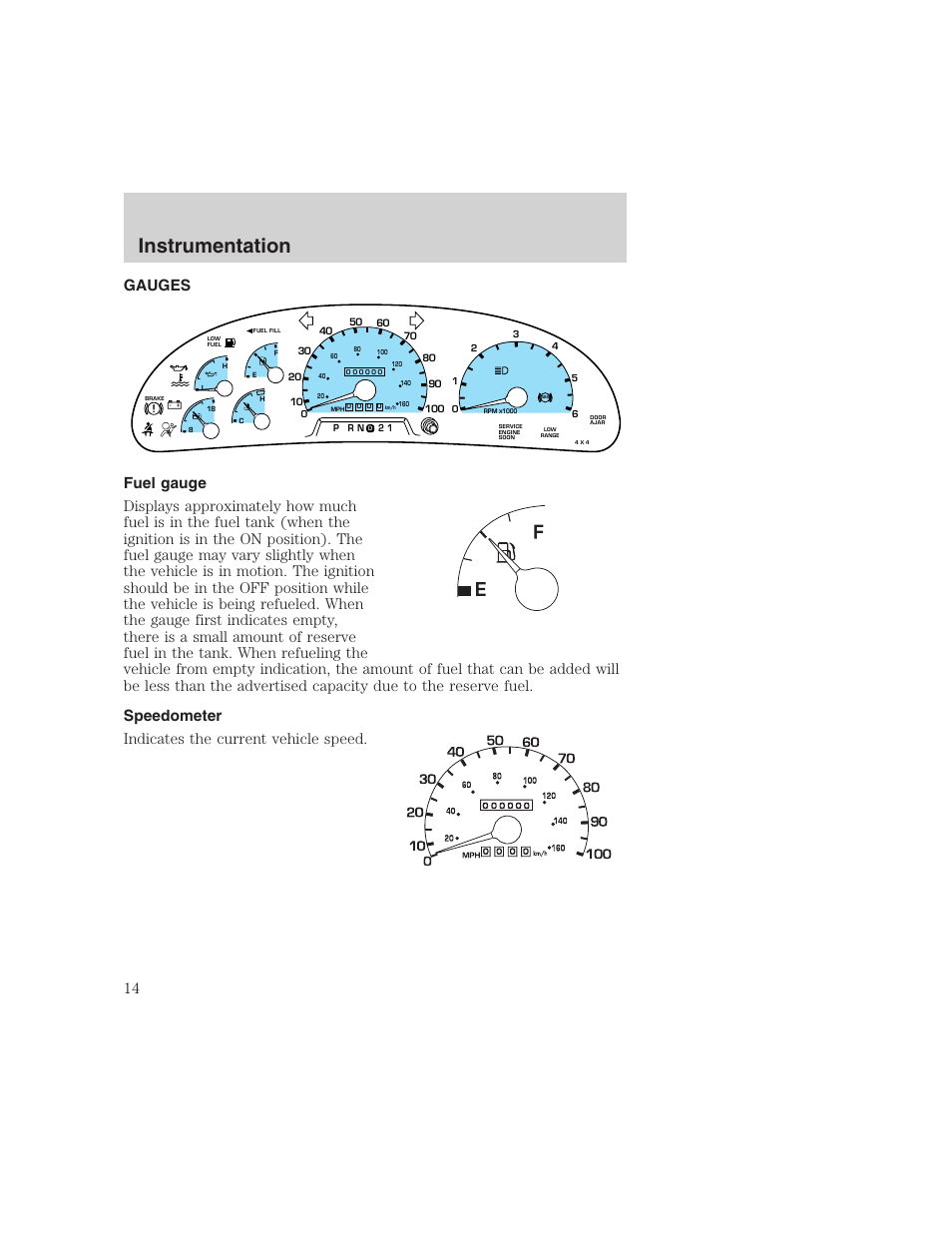 Instrumentation | FORD 1999 F-350 User Manual | Page 14 / 248