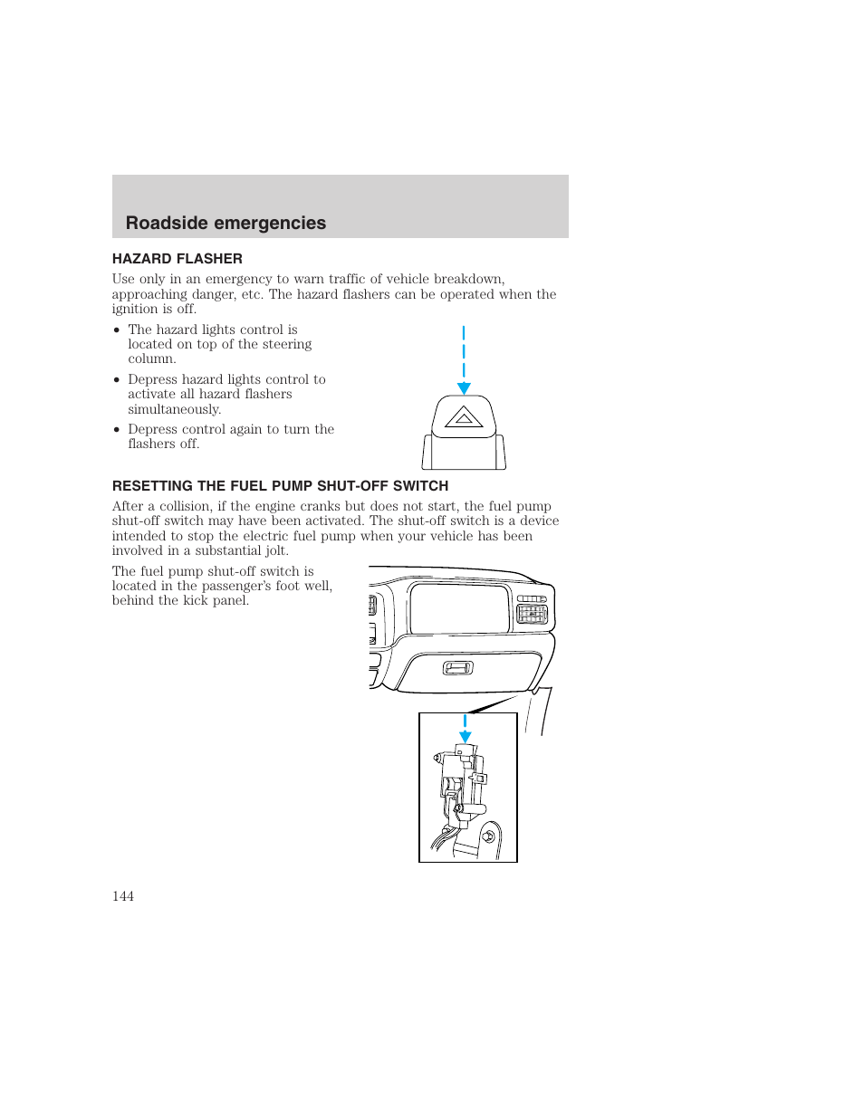 Roadside emergencies | FORD 1999 F-350 User Manual | Page 144 / 248