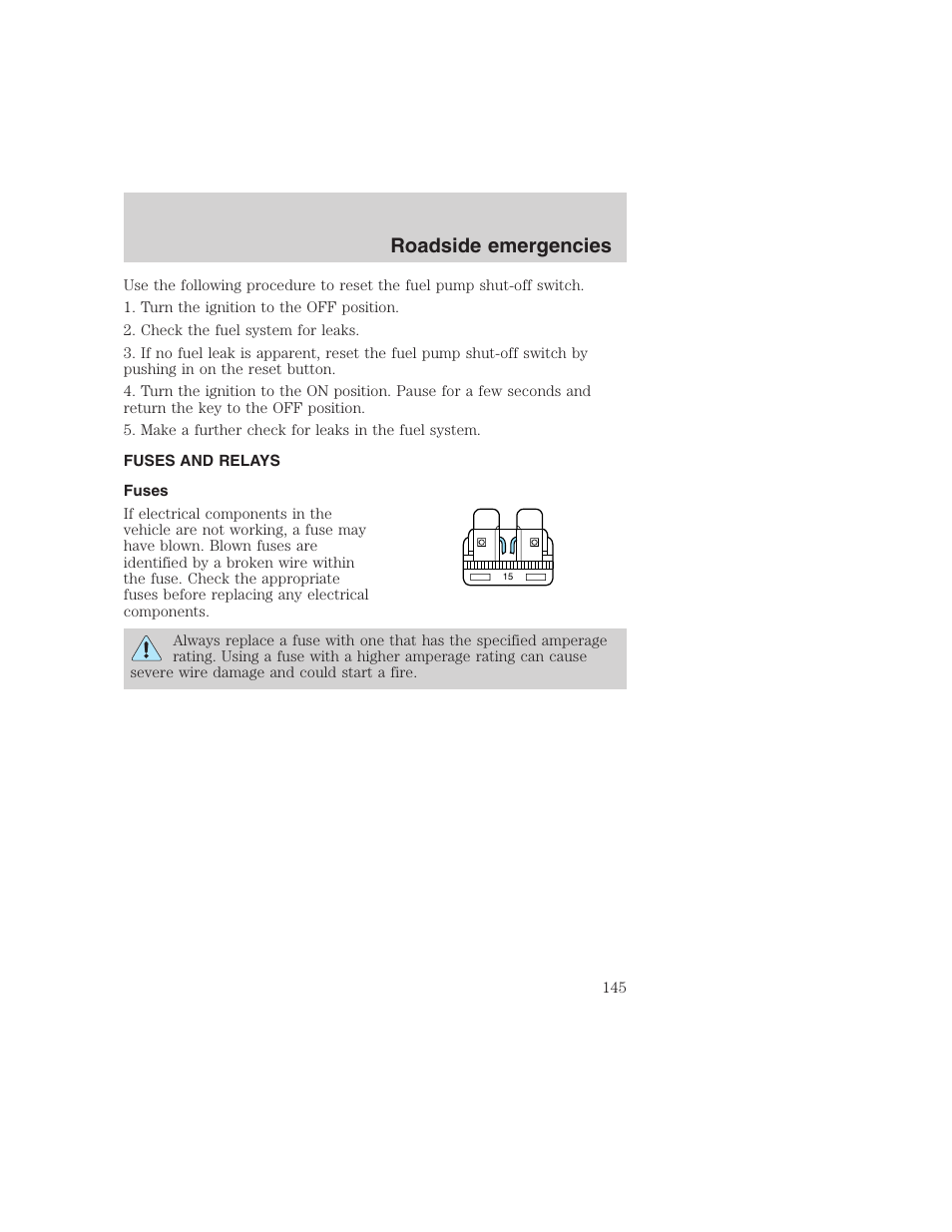 Roadside emergencies | FORD 1999 F-350 User Manual | Page 145 / 248