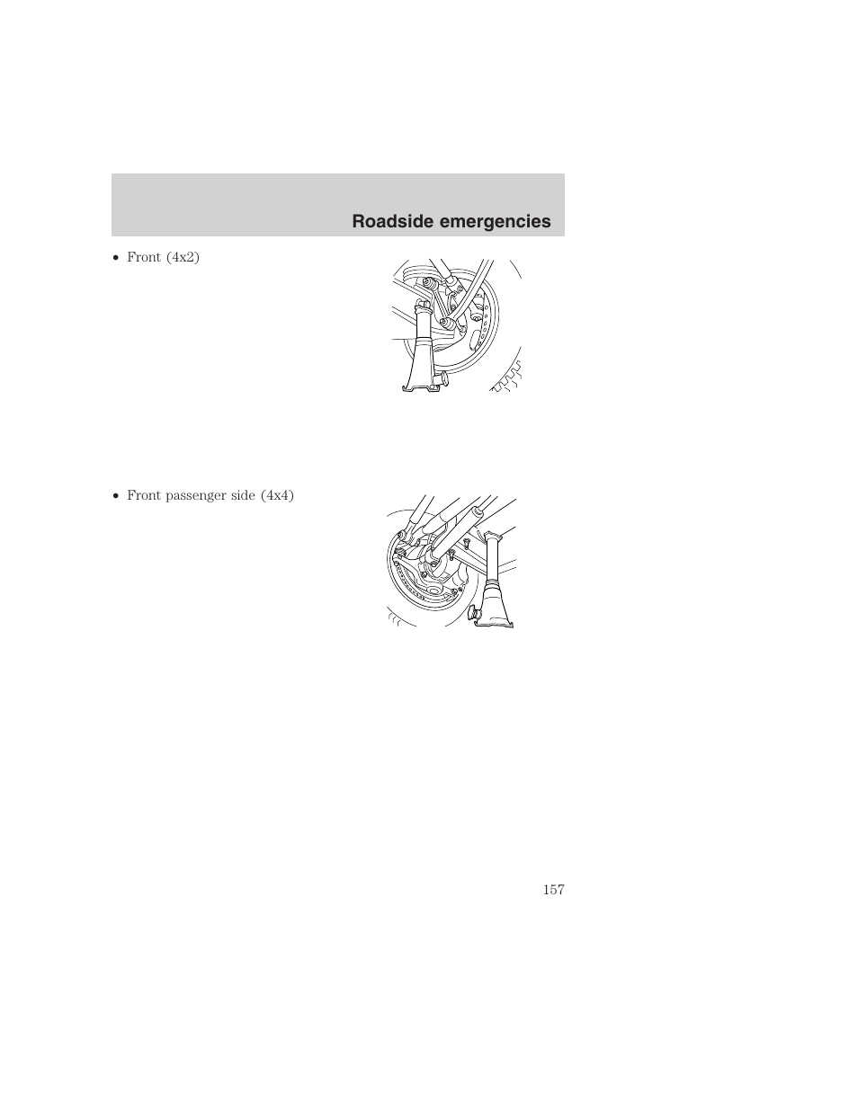 Roadside emergencies | FORD 1999 F-350 User Manual | Page 157 / 248