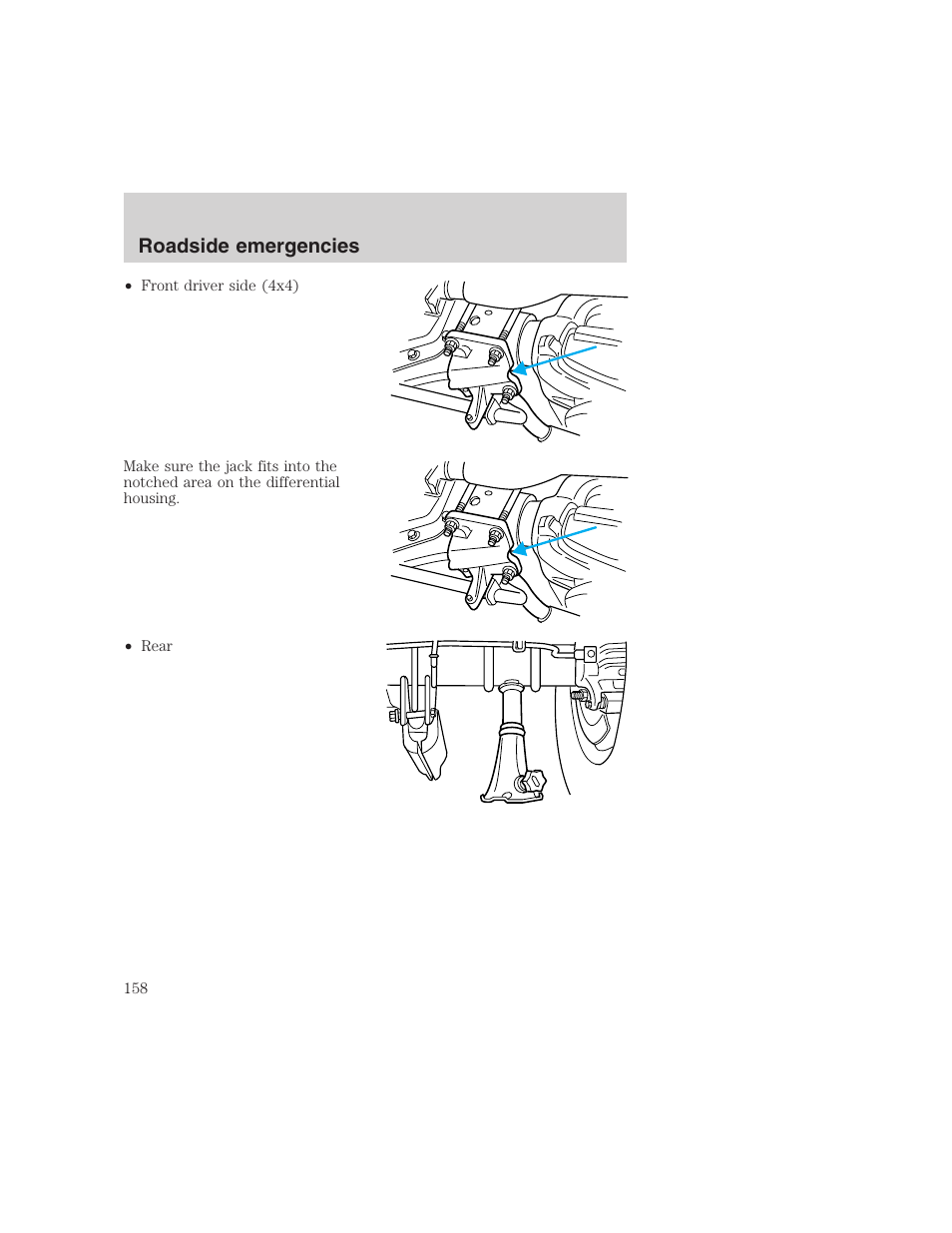 Roadside emergencies | FORD 1999 F-350 User Manual | Page 158 / 248