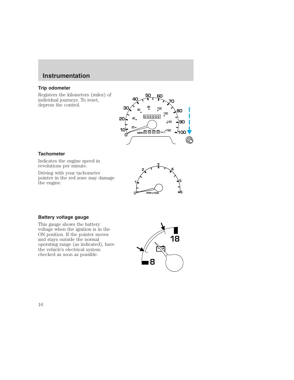 Instrumentation | FORD 1999 F-350 User Manual | Page 16 / 248