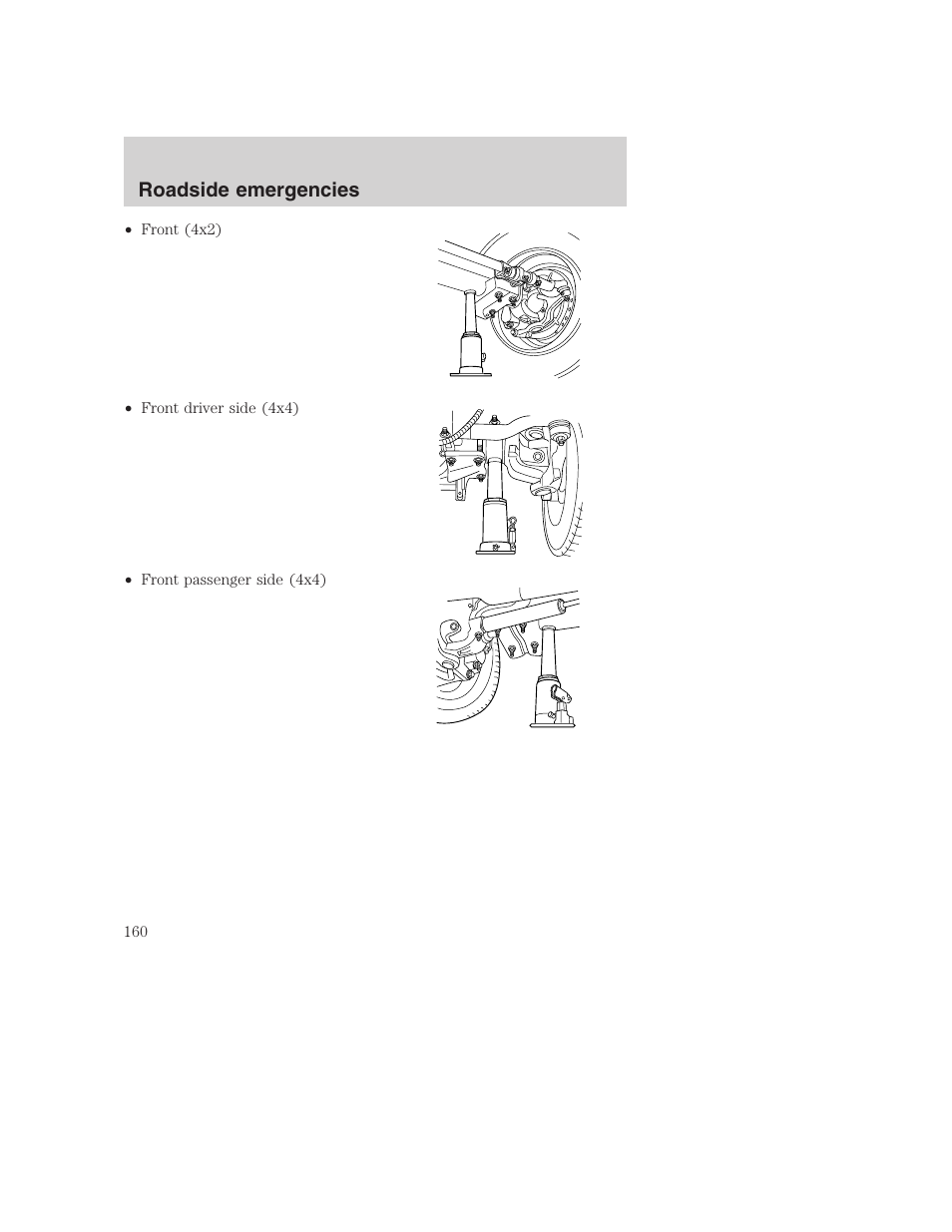 Roadside emergencies | FORD 1999 F-350 User Manual | Page 160 / 248