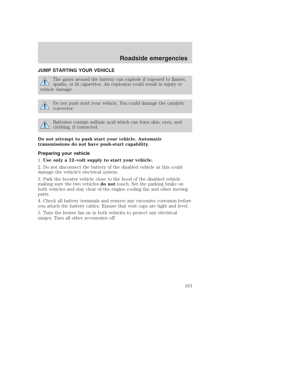 Roadside emergencies | FORD 1999 F-350 User Manual | Page 163 / 248