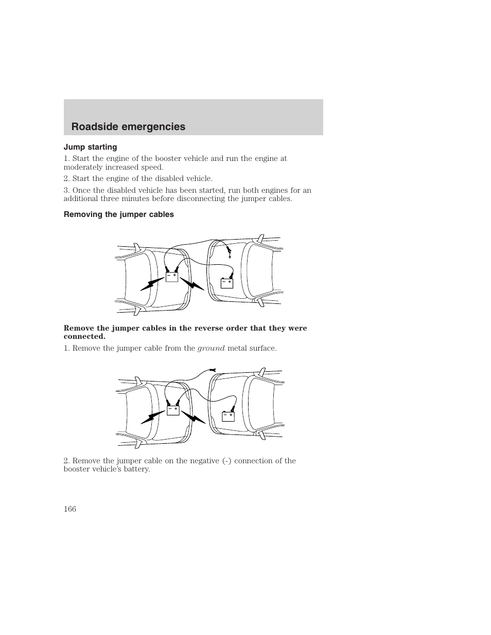 Roadside emergencies | FORD 1999 F-350 User Manual | Page 166 / 248