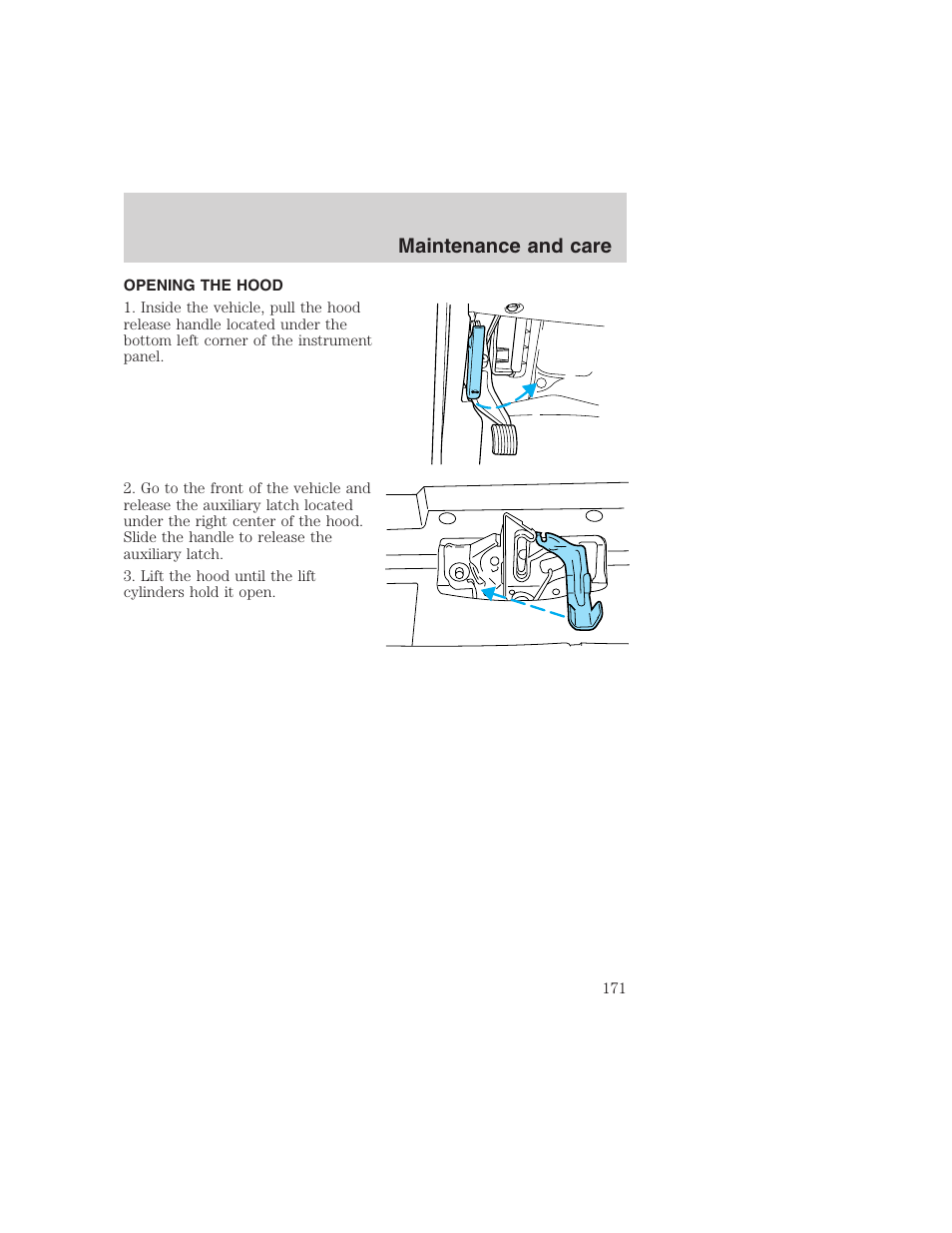 Maintenance and care | FORD 1999 F-350 User Manual | Page 171 / 248