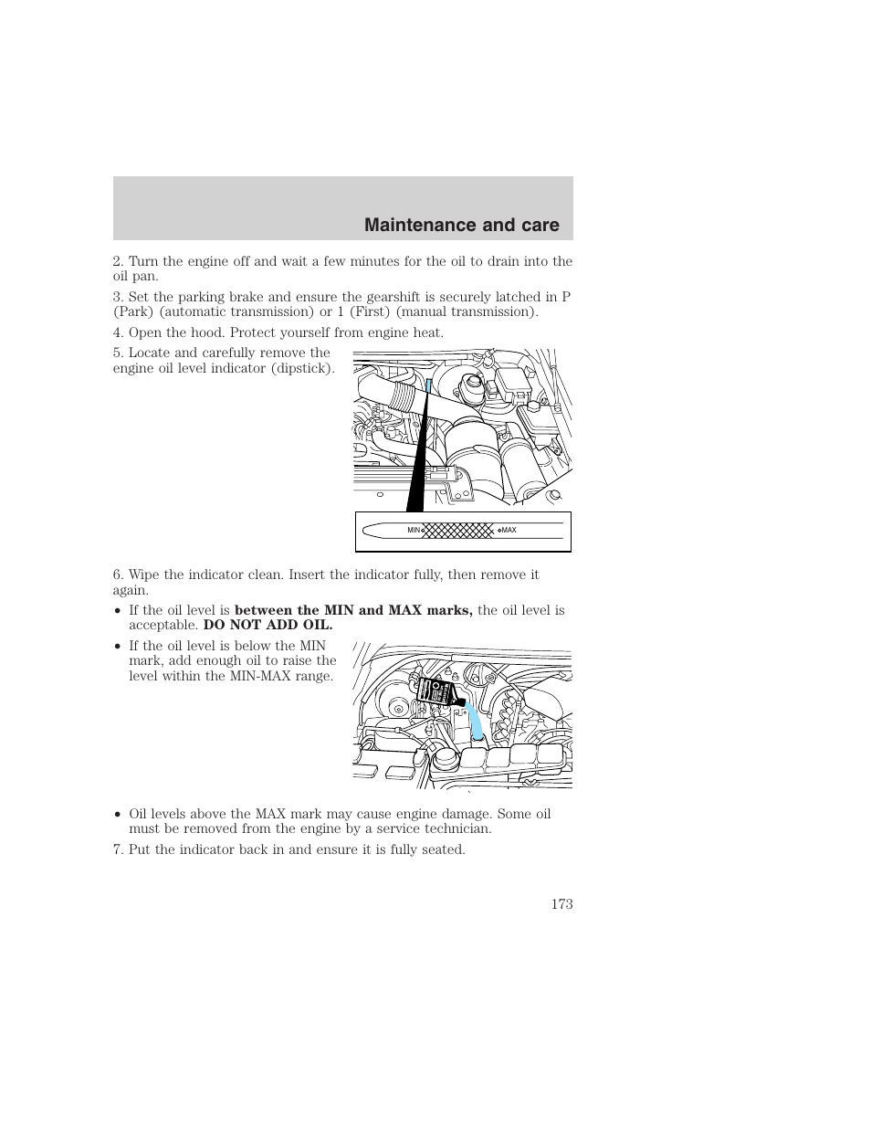 Maintenance and care | FORD 1999 F-350 User Manual | Page 173 / 248