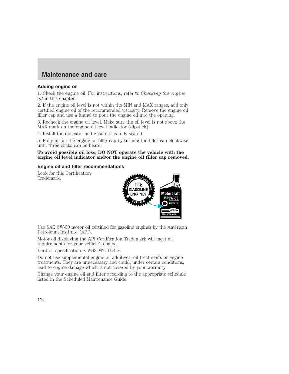 Maintenance and care | FORD 1999 F-350 User Manual | Page 174 / 248