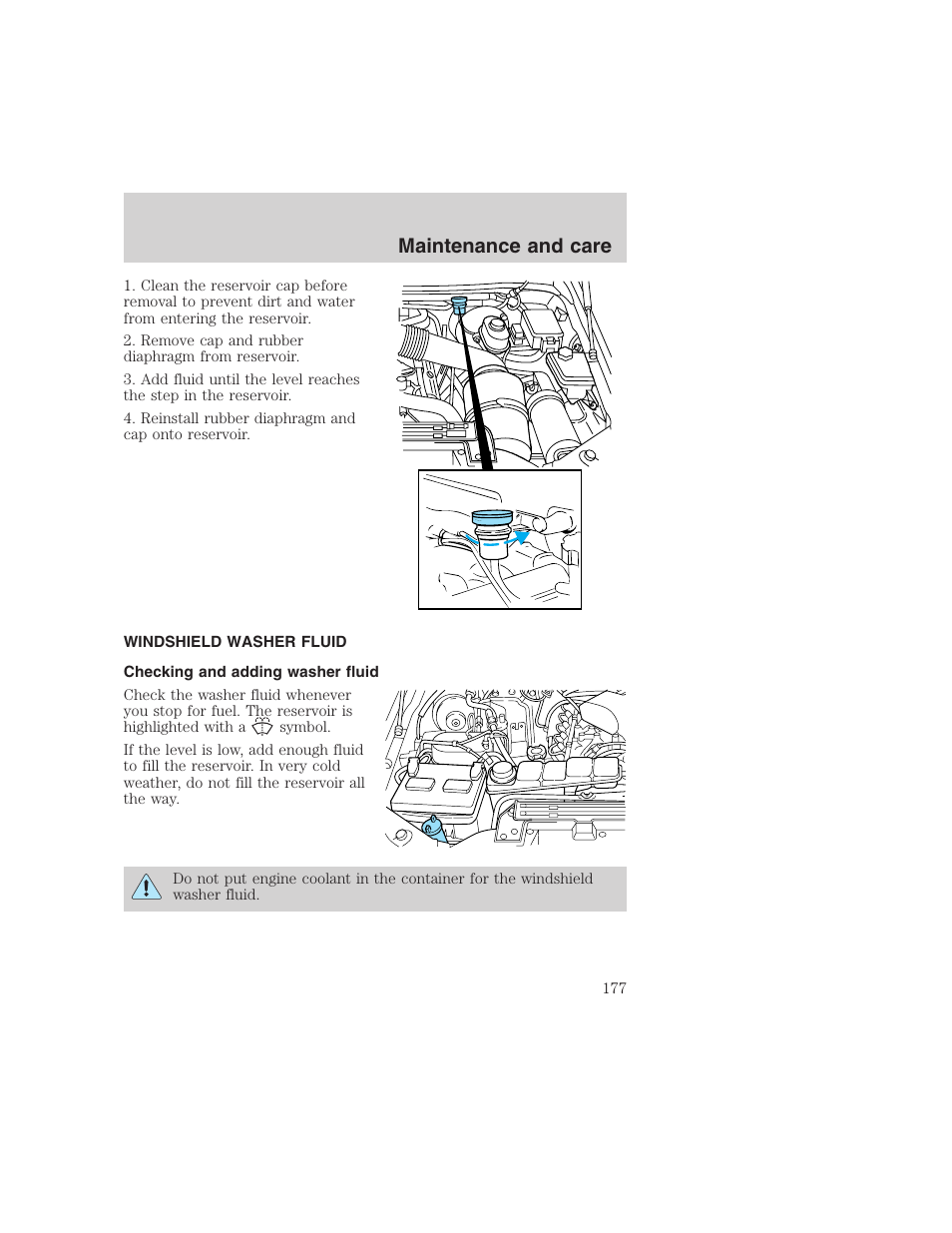 Maintenance and care | FORD 1999 F-350 User Manual | Page 177 / 248