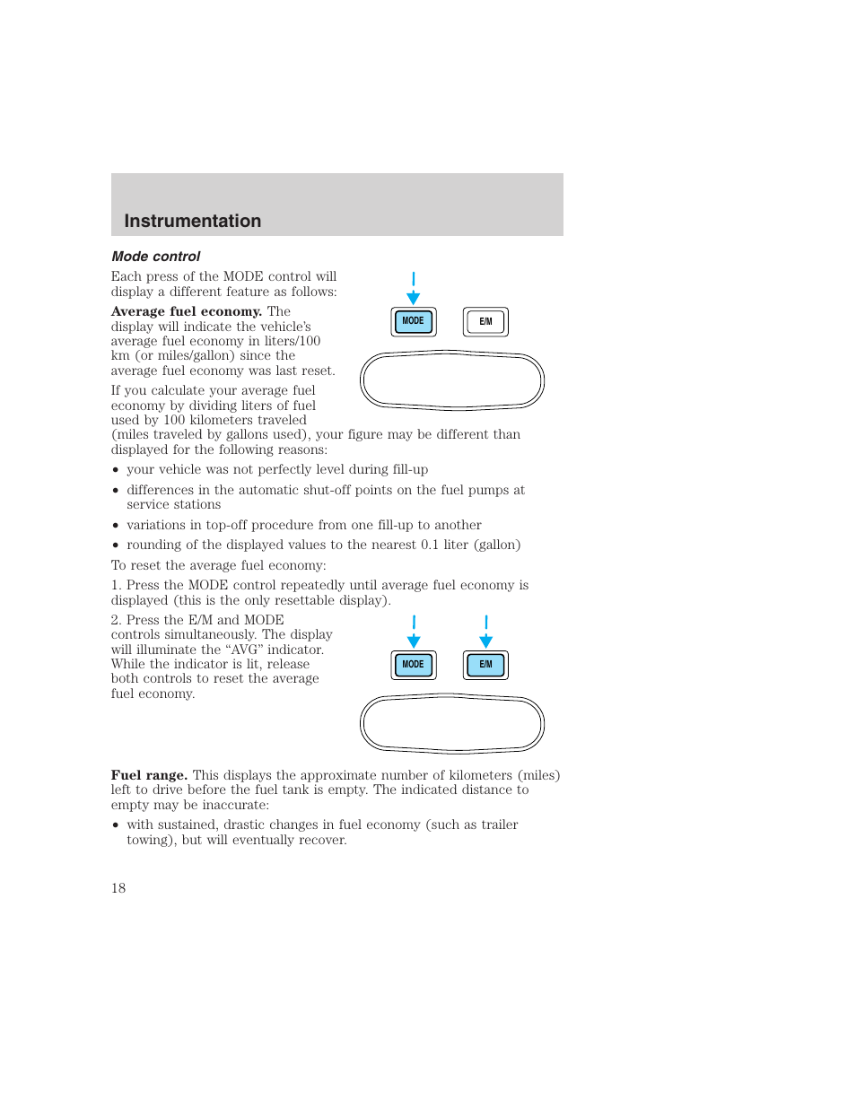 Instrumentation | FORD 1999 F-350 User Manual | Page 18 / 248