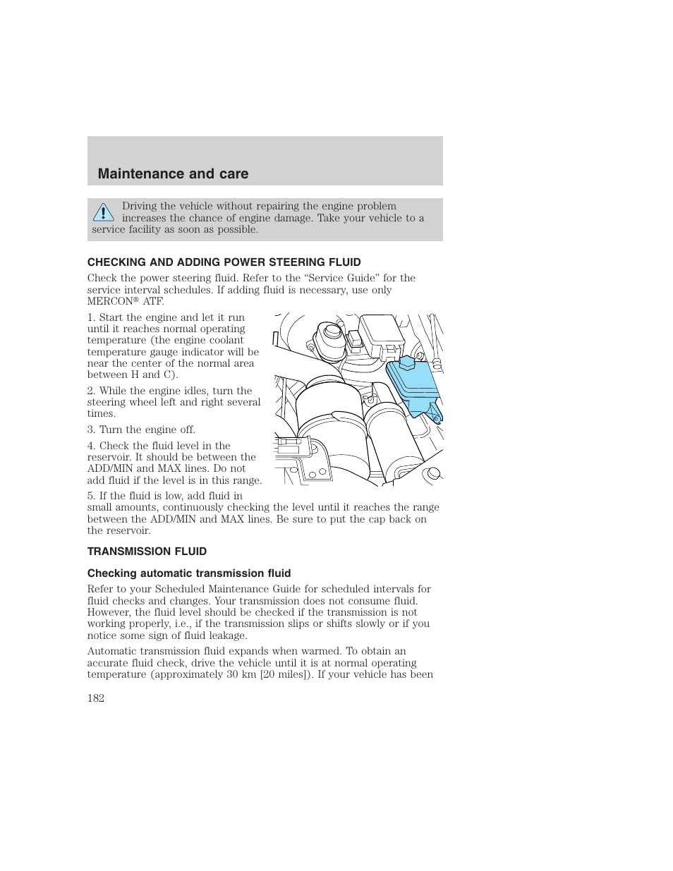 Maintenance and care | FORD 1999 F-350 User Manual | Page 182 / 248