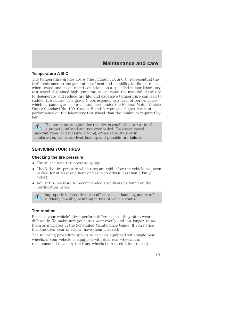 Maintenance and care | FORD 1999 F-350 User Manual | Page 191 / 248
