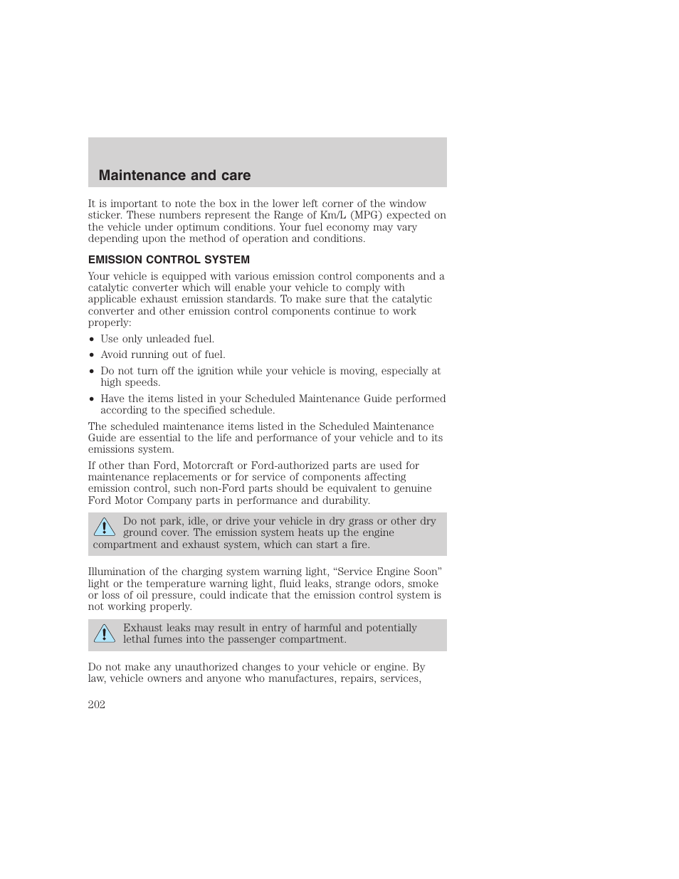 Maintenance and care | FORD 1999 F-350 User Manual | Page 202 / 248