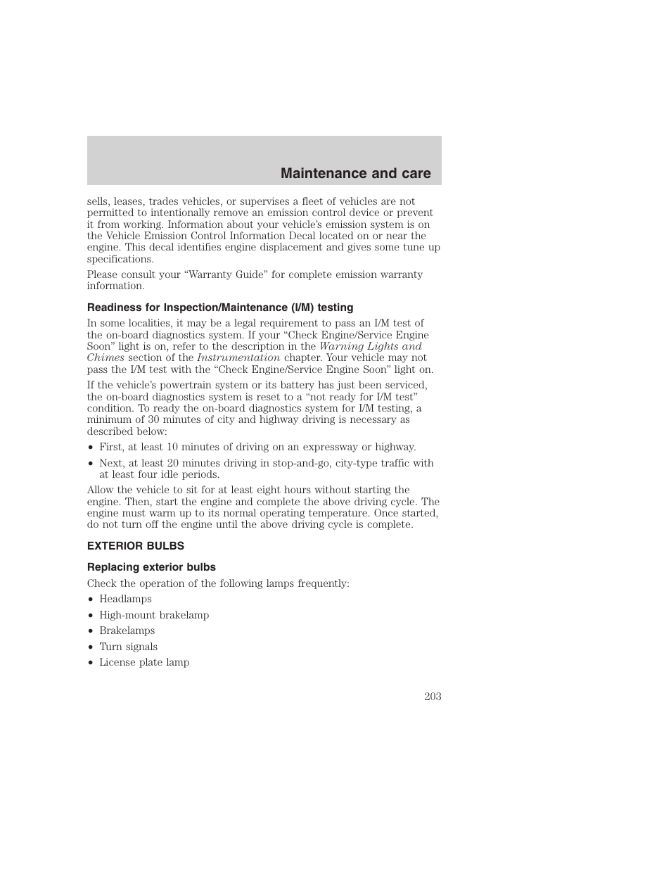 Maintenance and care | FORD 1999 F-350 User Manual | Page 203 / 248