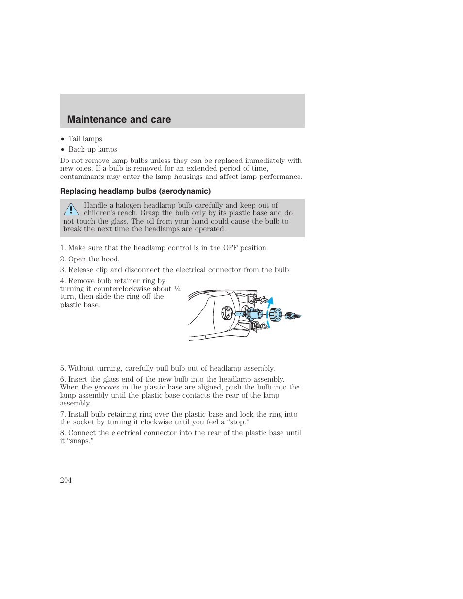 Maintenance and care | FORD 1999 F-350 User Manual | Page 204 / 248