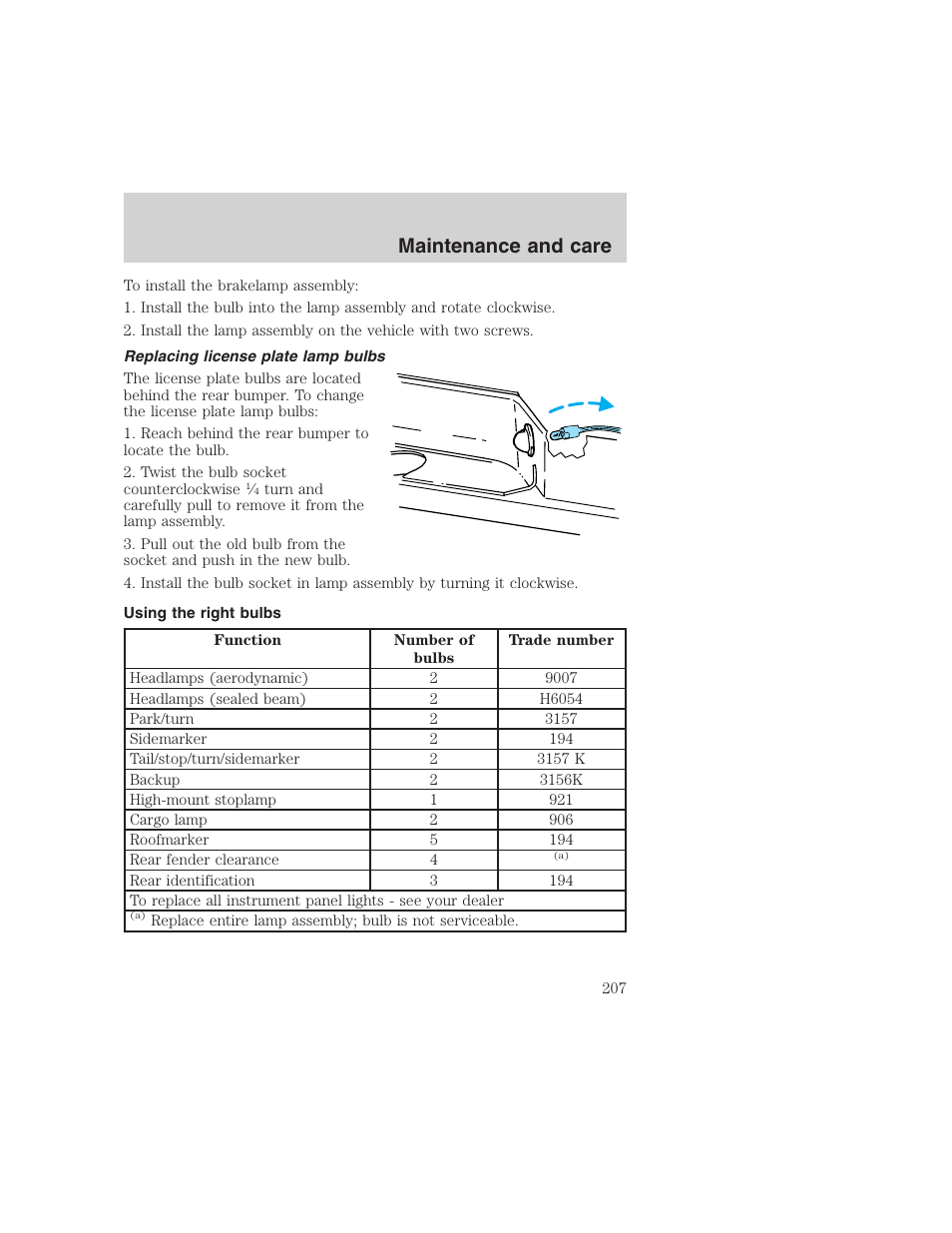 Maintenance and care | FORD 1999 F-350 User Manual | Page 207 / 248