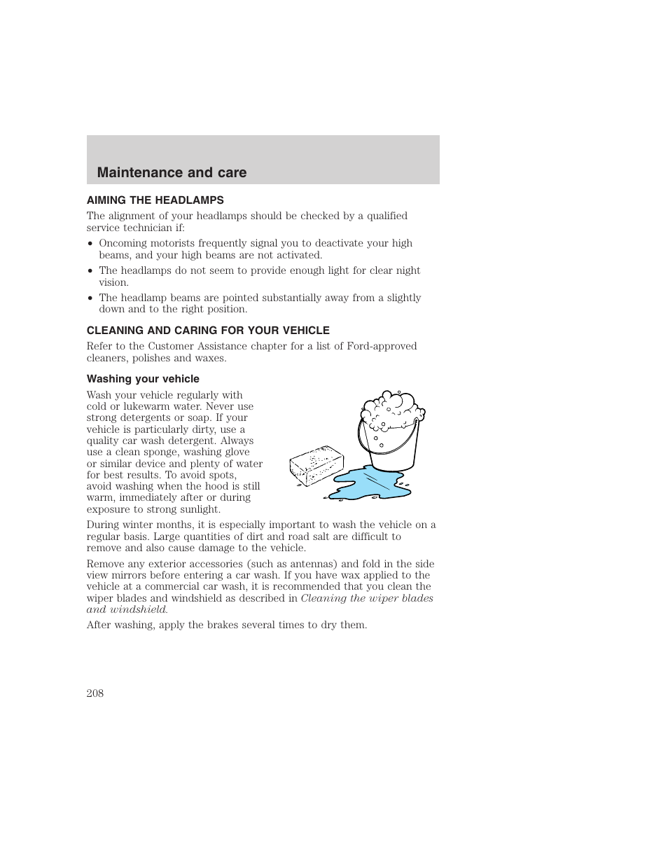 Maintenance and care | FORD 1999 F-350 User Manual | Page 208 / 248