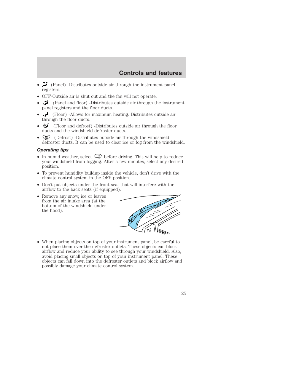 Controls and features | FORD 1999 F-350 User Manual | Page 25 / 248