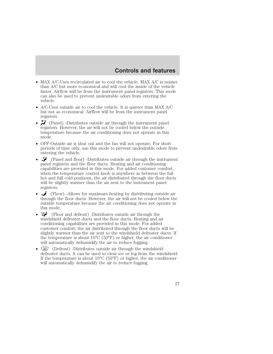 Controls and features | FORD 1999 F-350 User Manual | Page 27 / 248