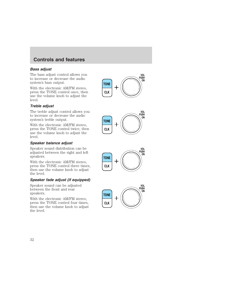 Controls and features | FORD 1999 F-350 User Manual | Page 32 / 248