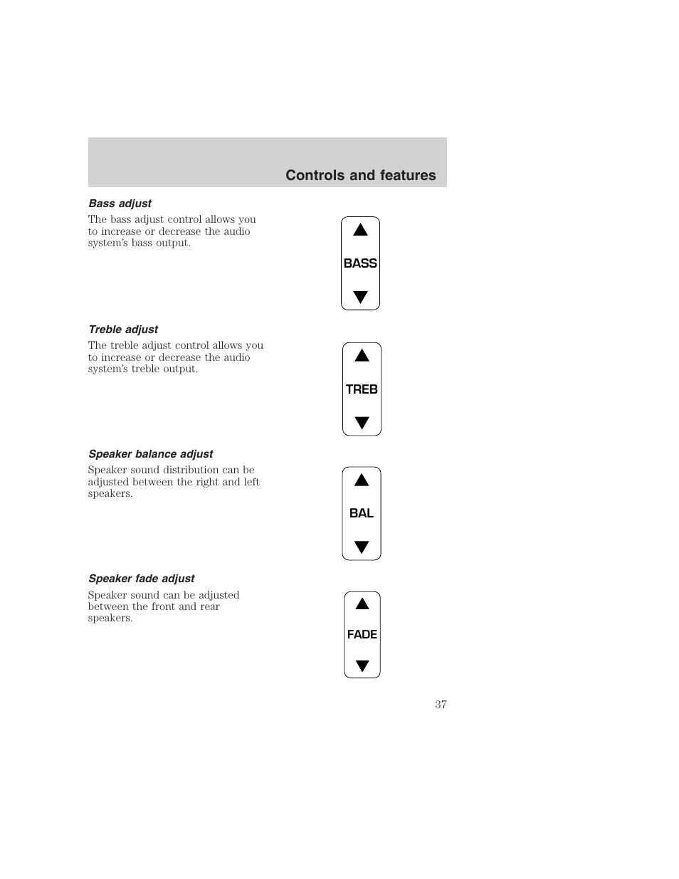 Controls and features | FORD 1999 F-350 User Manual | Page 37 / 248