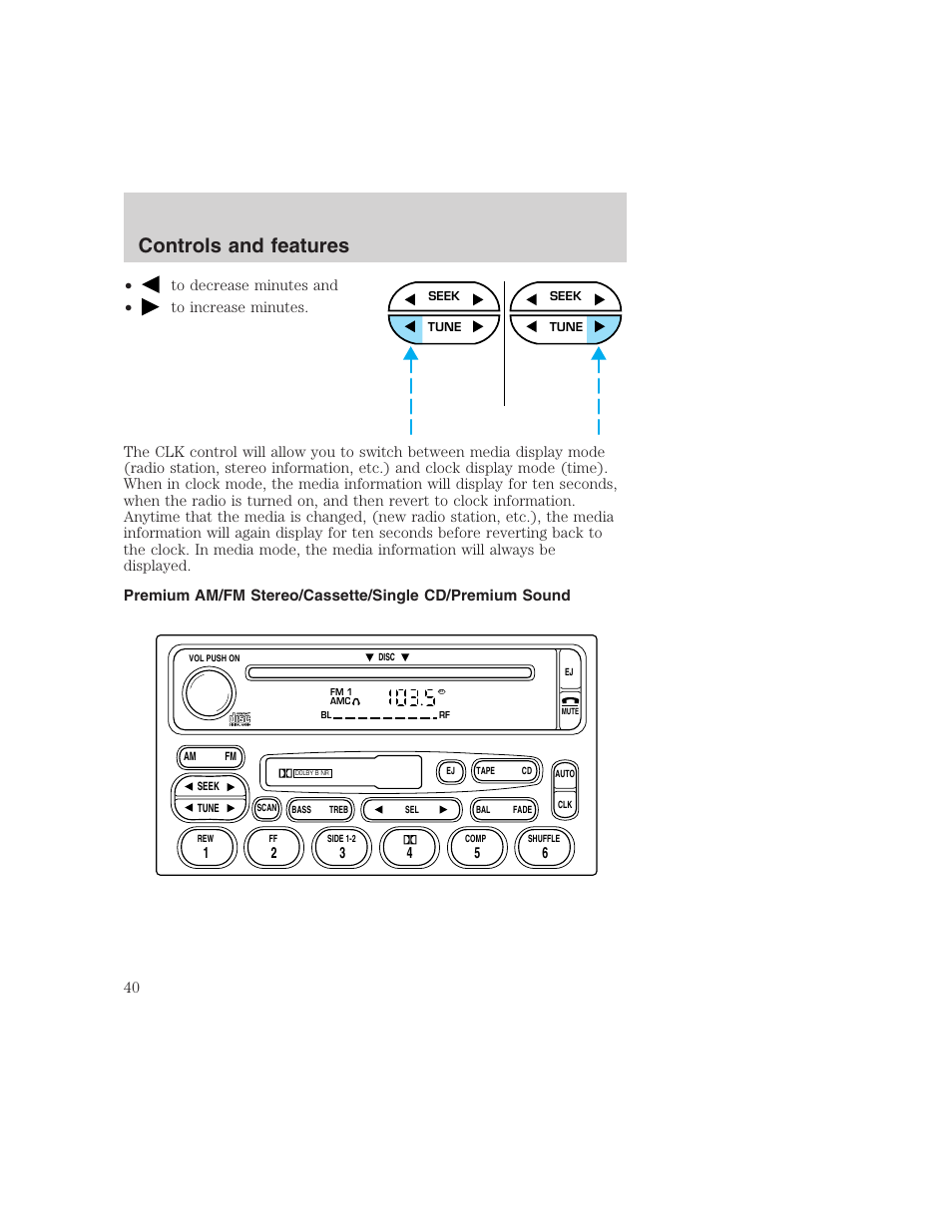 Controls and features | FORD 1999 F-350 User Manual | Page 40 / 248