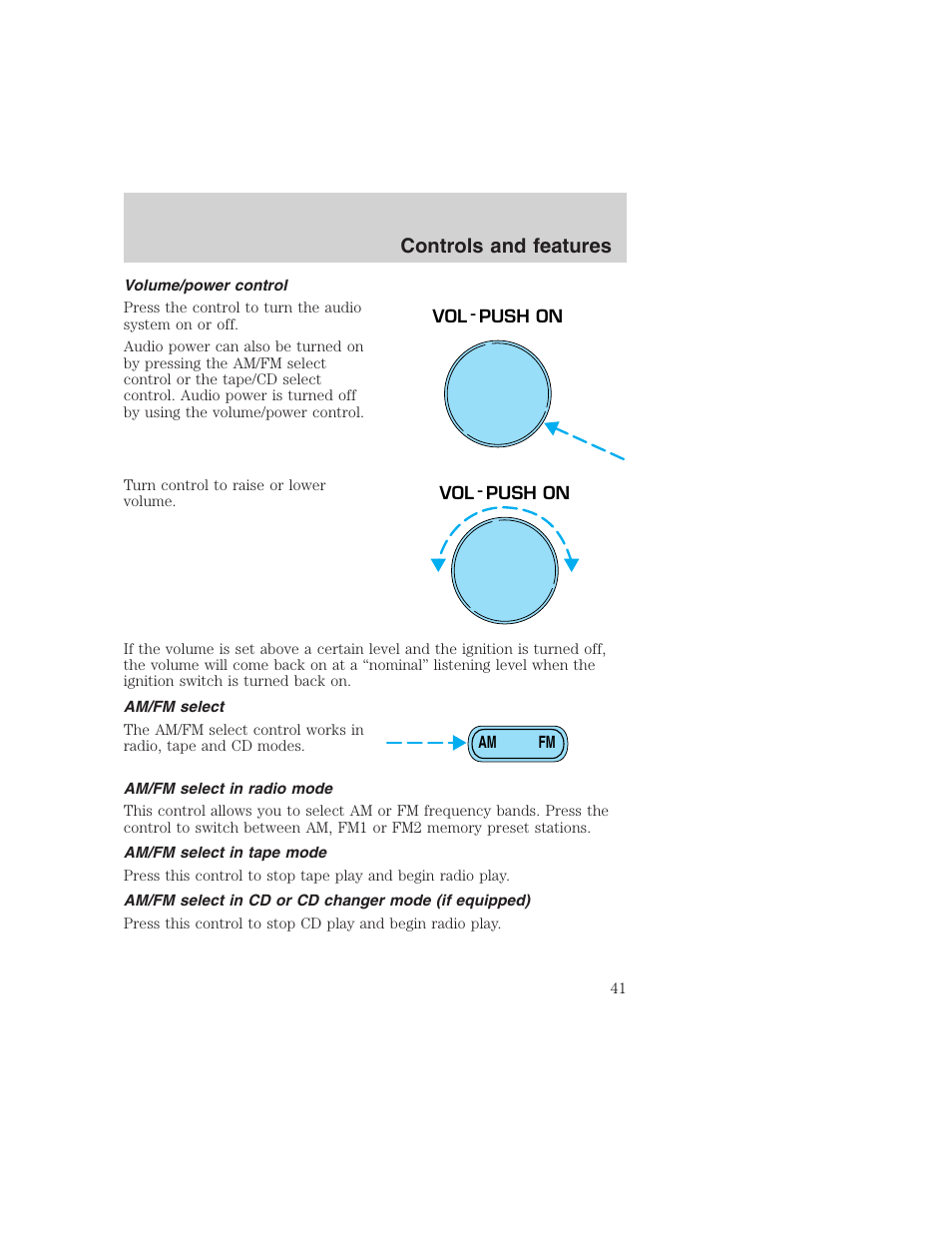 Controls and features | FORD 1999 F-350 User Manual | Page 41 / 248