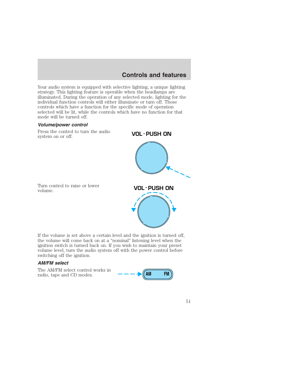 Controls and features | FORD 1999 F-350 User Manual | Page 51 / 248