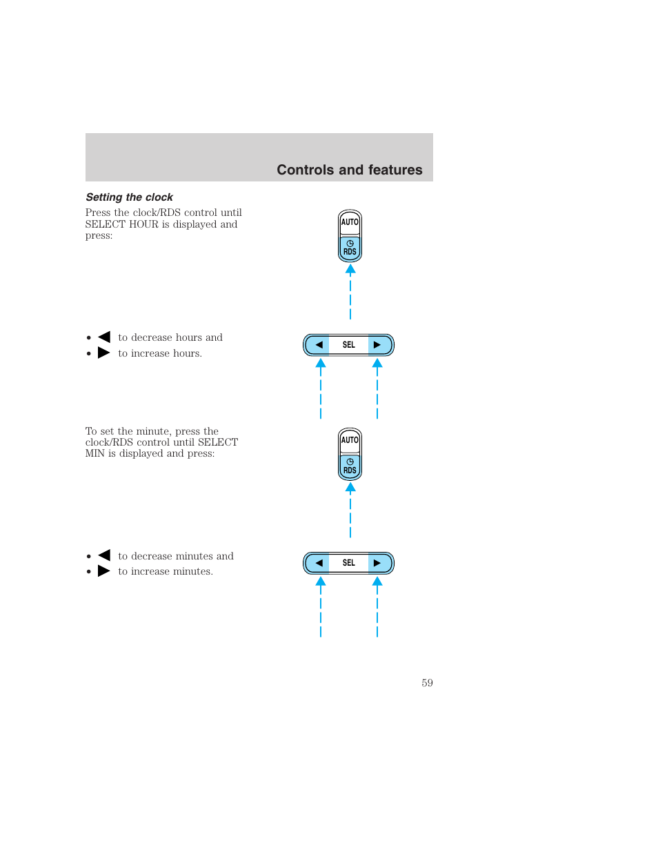 Controls and features | FORD 1999 F-350 User Manual | Page 59 / 248