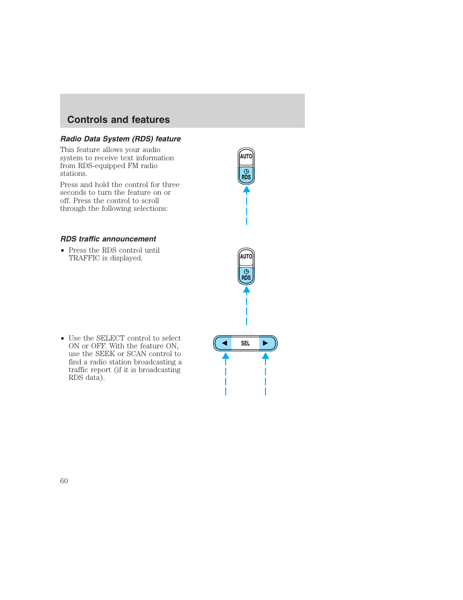 Controls and features | FORD 1999 F-350 User Manual | Page 60 / 248