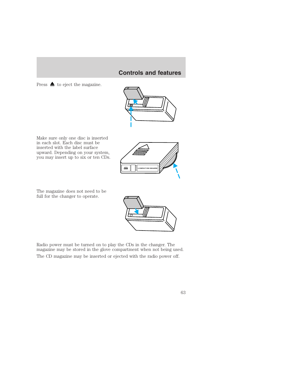 Controls and features | FORD 1999 F-350 User Manual | Page 63 / 248