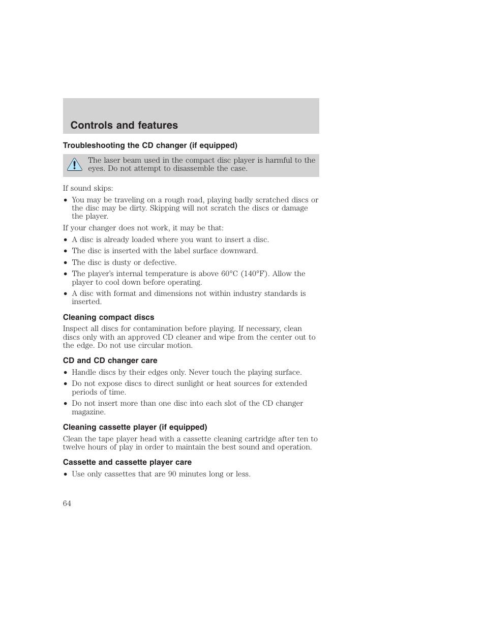 Controls and features | FORD 1999 F-350 User Manual | Page 64 / 248