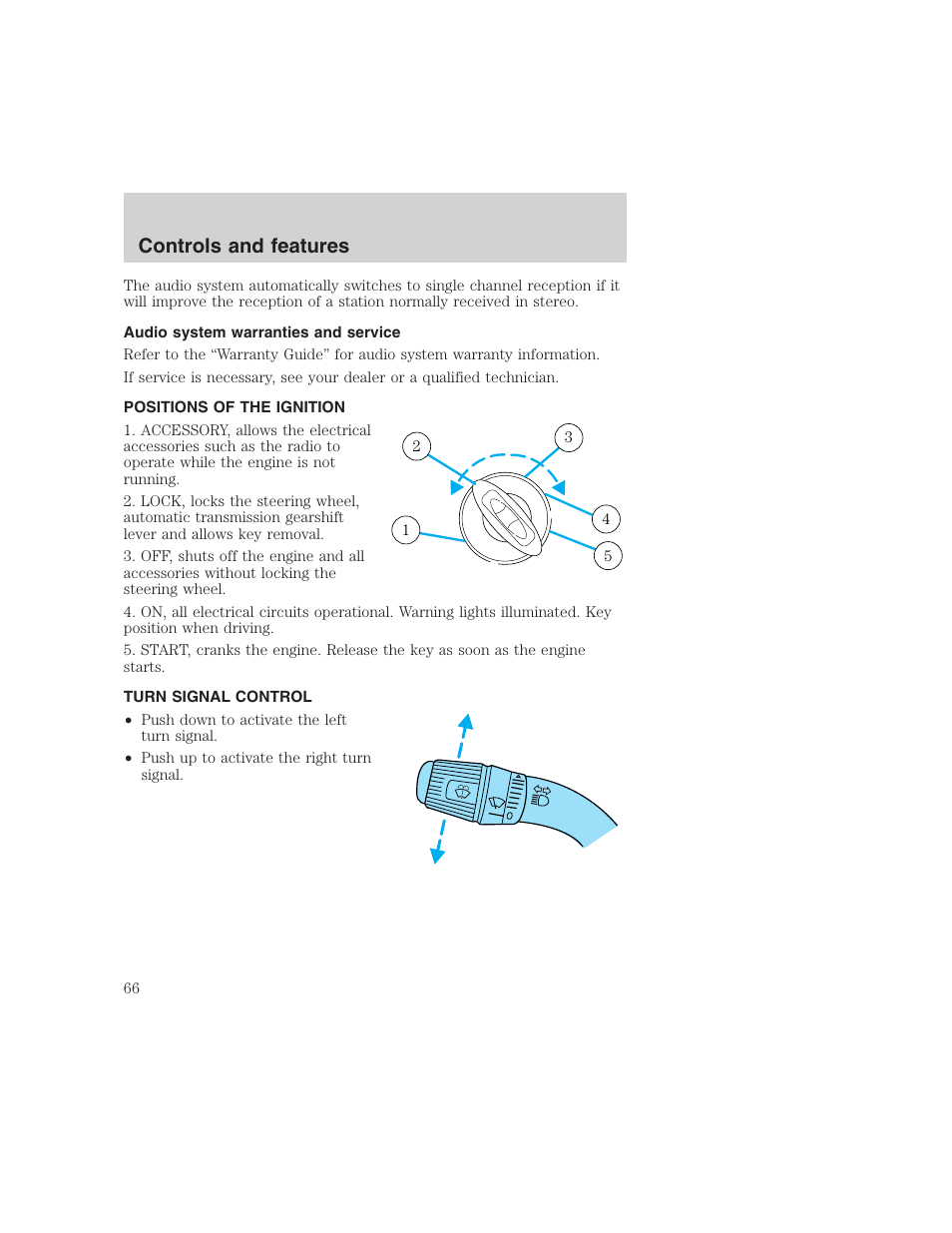 Controls and features | FORD 1999 F-350 User Manual | Page 66 / 248