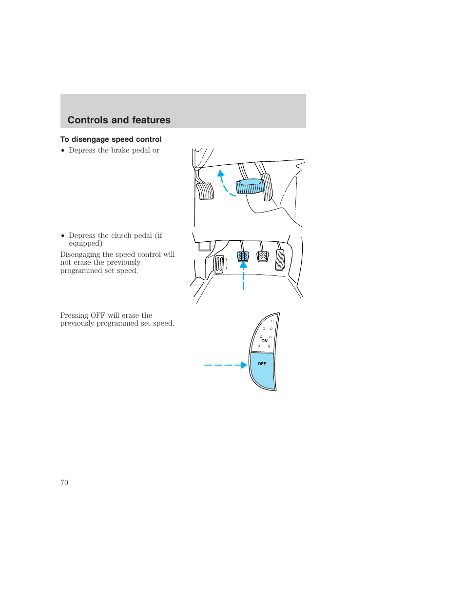 Controls and features | FORD 1999 F-350 User Manual | Page 70 / 248