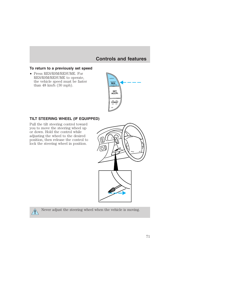 Controls and features | FORD 1999 F-350 User Manual | Page 71 / 248