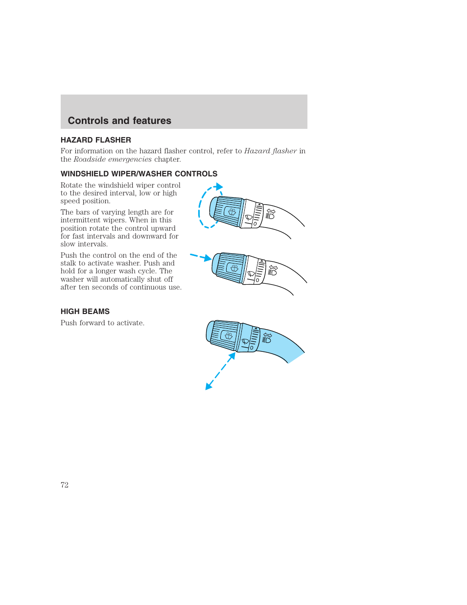 Controls and features | FORD 1999 F-350 User Manual | Page 72 / 248