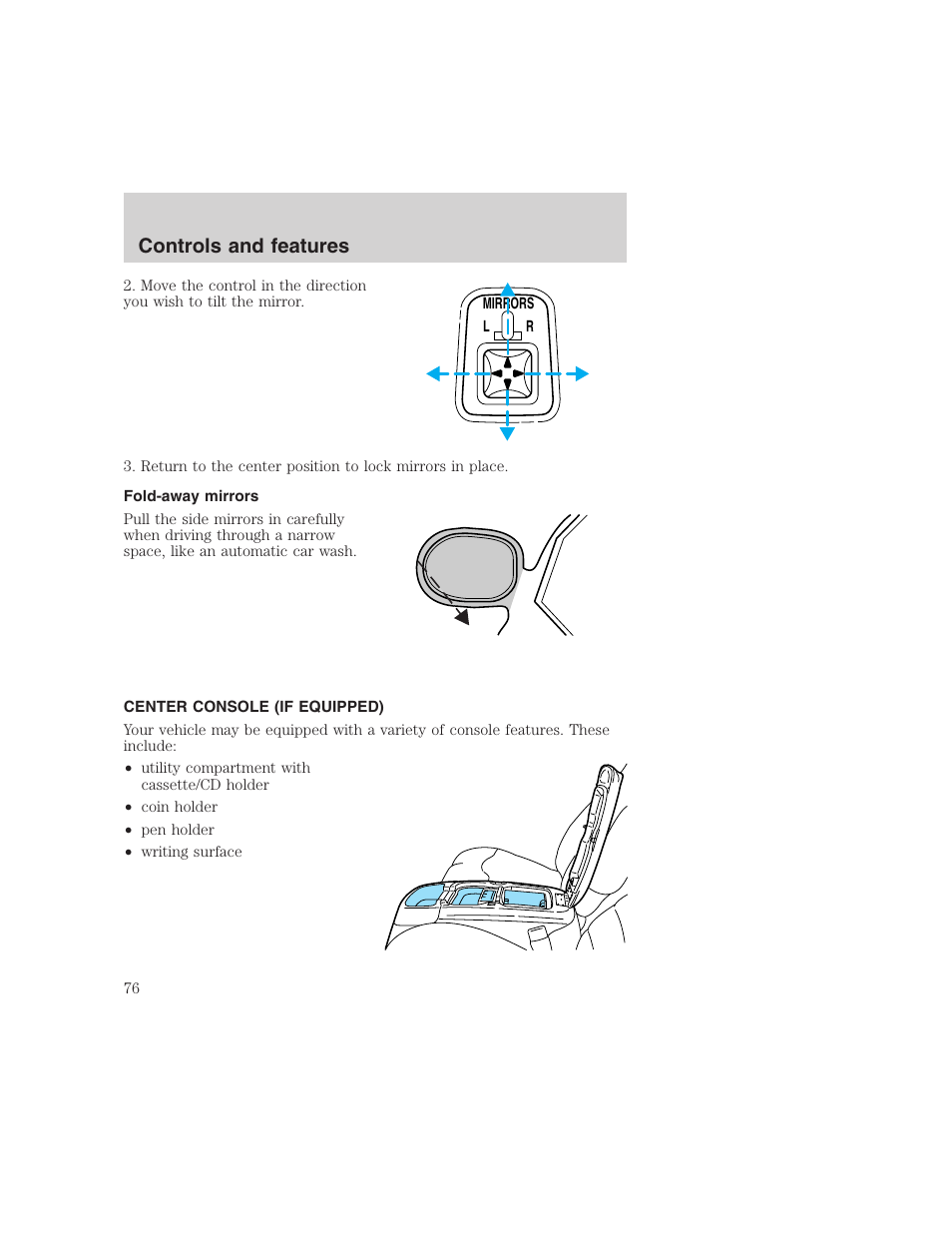 Controls and features | FORD 1999 F-350 User Manual | Page 76 / 248