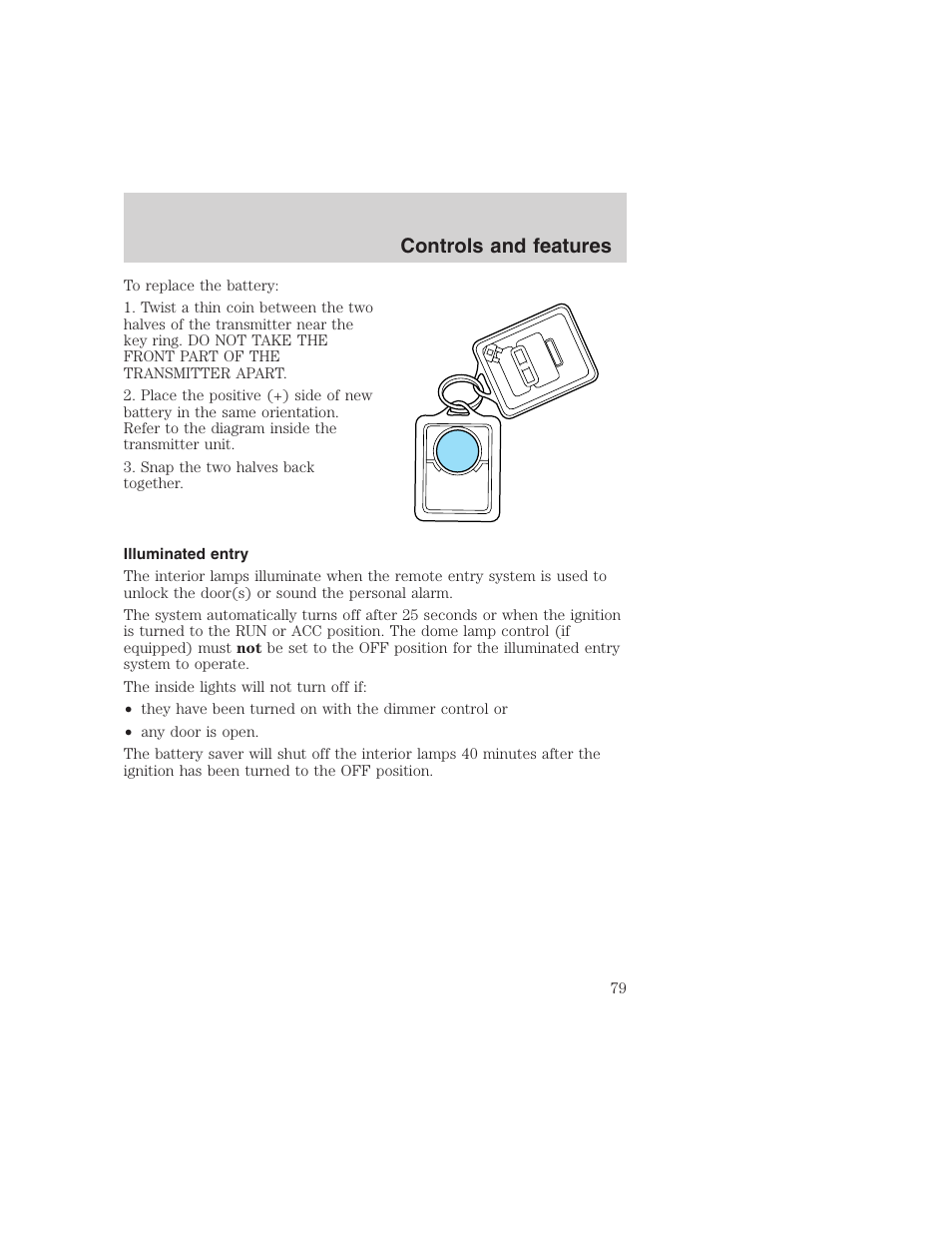 Controls and features | FORD 1999 F-350 User Manual | Page 79 / 248