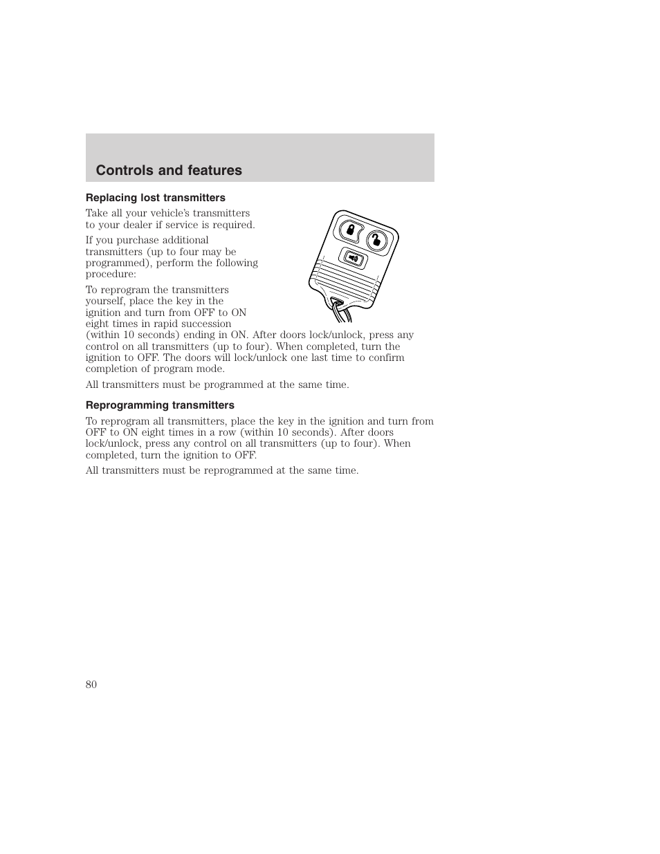 Controls and features | FORD 1999 F-350 User Manual | Page 80 / 248