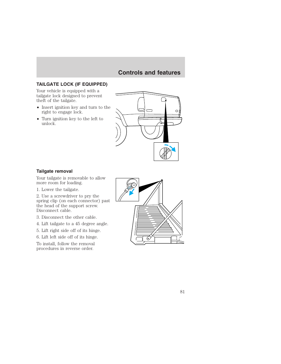 Controls and features | FORD 1999 F-350 User Manual | Page 81 / 248