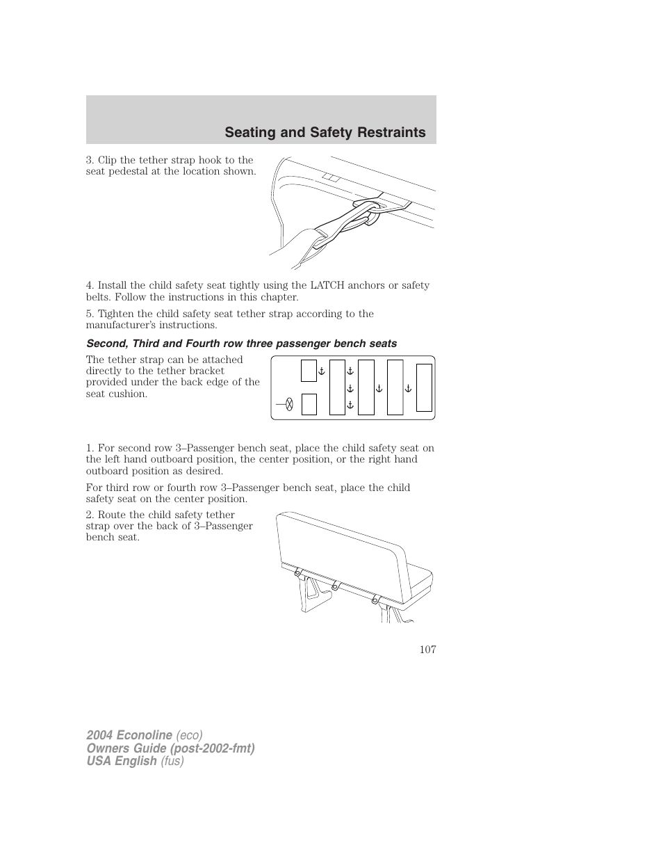 Seating and safety restraints | FORD AM/FM stereo User Manual | Page 107 / 248